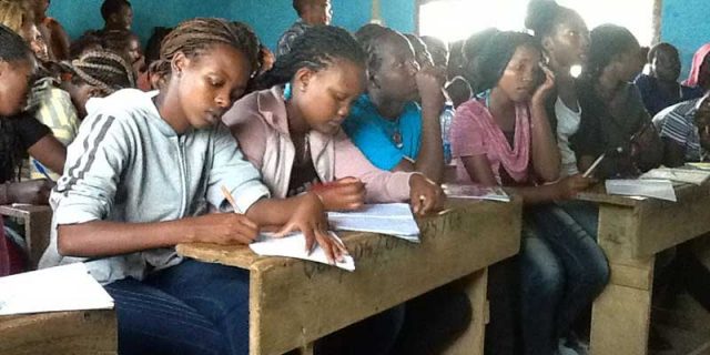 Girls studying at PCF workshop